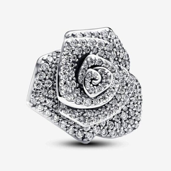 Sparkling Rose in Bloom Oversized Charm - Picture 1 of 5